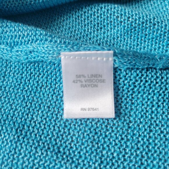 J.Jill Womens XS Petite Open Front Cardigan Sweater Blue Linen/Viscose Blend - Picture 4 of 5